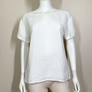 Margaret Howell Linen Shirt Short Sleeve Top Blouse White One Size Japan Size F